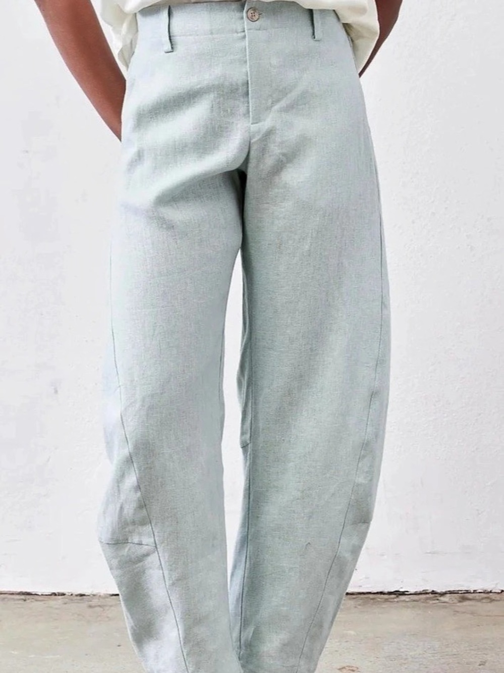 THE UPTOWN LOOSE LINEN PANTS-Mint